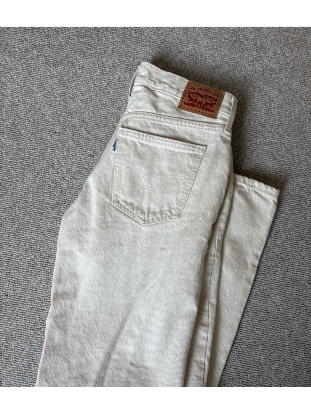 Straight Leg Women’s Jeans — Cream - Picture 2 of 6